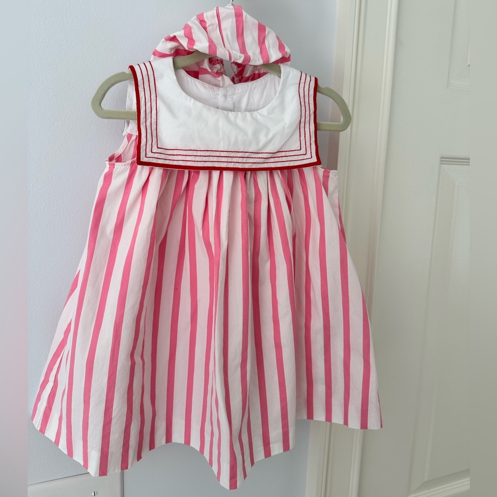 Jacadi Pink Striped Dress and Bloomers